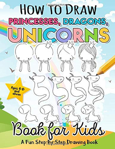 Unicorns and dragons drawing learning book