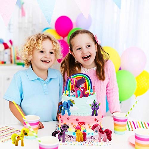 WELLXUNK® Unicorn Cake Toppers | Mini Figures Set | Birthday Supplies