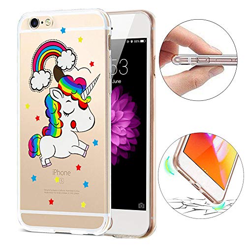 SevenPanda iPhone 7 8 Case, Unicorn Shockproof Ultrathin Soft TPU Advanced Printing Rainbow Stars Pattern Cover Case for iPhone 7 8 4.7 Inch - Colorful Unicorn