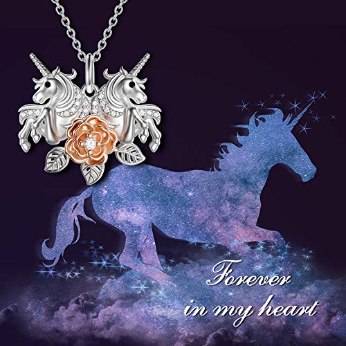 Silver & Rose Gold Unicorn Necklace 