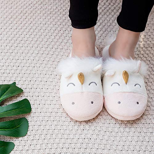 Ladies Unicorn Soft Unicorn Plush Slippers