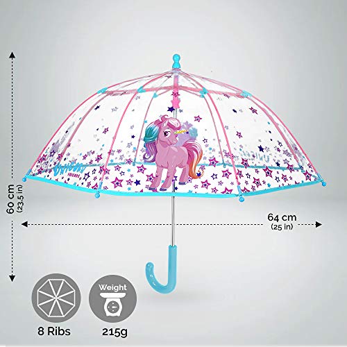 Unicorn Kids Umbrella - Bubble Stick Umbrella for Girls - 3 to 6 Years