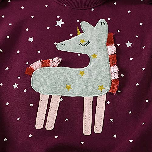 Unicorn & Stars Sweatshirt Jumper | Aubergine 
