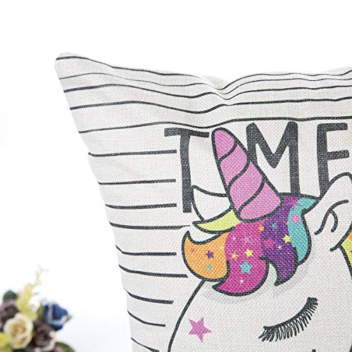 JOTOM Cushion Cover,Pillow Case Cover Square Cushion Cover for Sofa Car Home Bed Decor 45 x 45cm Set of 4 (Cute Unicorn)
