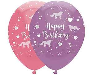 Cute unicorn happy birthday balloons