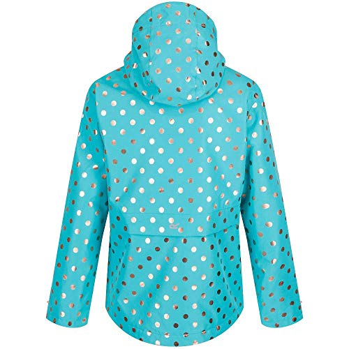 Polka Dot Rain Jacket Girls Turquoise