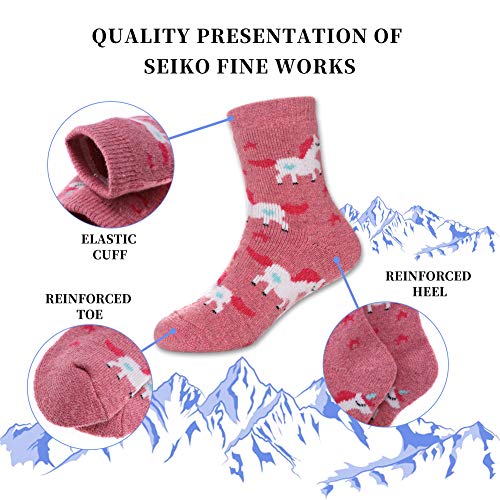Winter Socks For Kids Pink Unicorn Design 