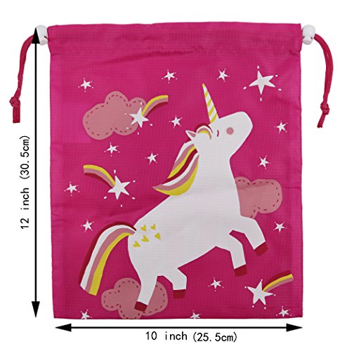 Unicorn Party Supplies Bags for Kids Girls, 10 Pack Drawstring Goodie Bags