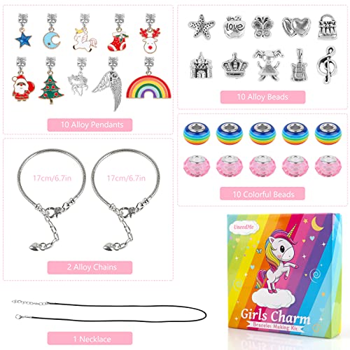 Unicorn Gifts for Girls Bracelet Making Kit - Arts Crafts for Kids, Girls Toys Age 6-12 Year Old Girl Gifts, Charm Jewellery for Children Christmas Gifts, Birthday Present Stocking Fillers for Teenage