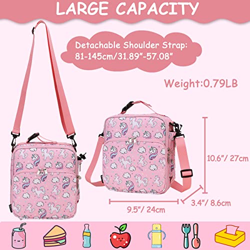 Large Capacity Unicorn Lunch Bag | Pink
