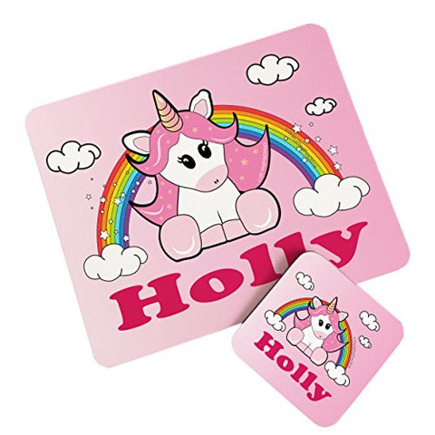 Personalised Unicorn Placemat And Coaster