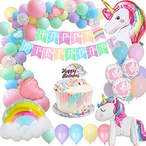 Unicorn Birthday Decorations | Balloons | Birthdays, Baby Showers | Pastel Coloured