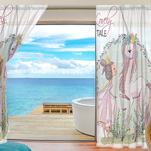 Unicorn and Girl Kids Bedroom Curtain