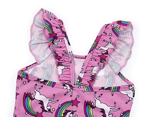 Jurebecia Girls Unicorn Swimsuit Rainbow Tankini Bathing Suit