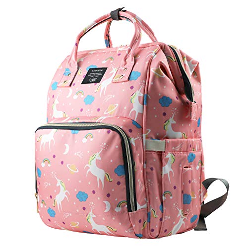 Unicorn Design - Baby Changing Bag - Back Pack - Pink