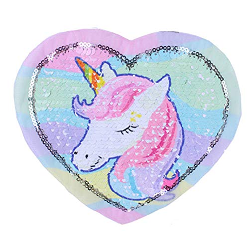 Unicorn Embroidery Reversible Sequins Sew On Patches For Kids