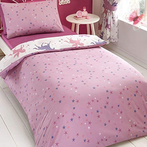 Unicorn & Stars Single Duvet Set Pink & Purple 