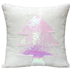 DrCosy Mermaid Pillow Case 16"x16" Magic reversible Sequins Pillow Covers (White/Fancy White)