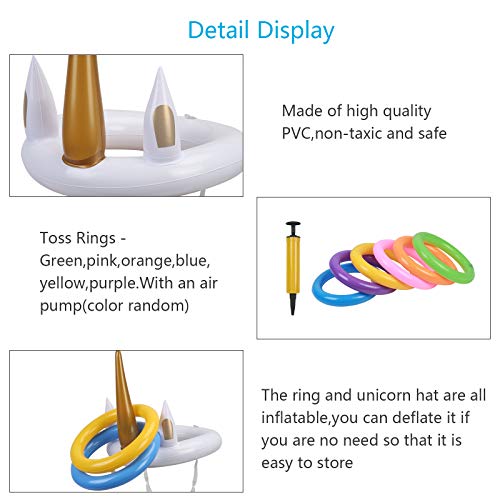 Inflatable Unicorn Ring Toss Game With 12pcs | Unicorn Game For Adults & Kids