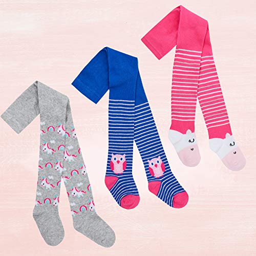 Cute Unicorn & Owl Multicoloured Tights | Girls | 0-24 Months