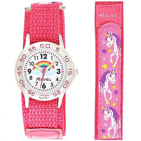 RAVEL - Pink Girls Analogue Classic Quartz Watch - Unicorn Design 