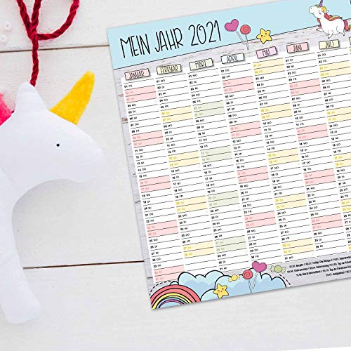 Unicorn Wall Calendar 2021