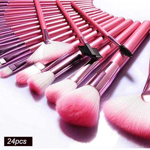 24 Piece Unicorn Make Up Brush Set Pink