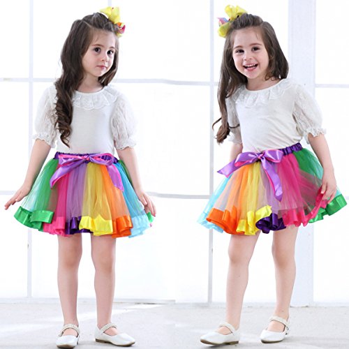 Tinksky Girls Rainbow Unicorn Skirt Fancy Dress Party