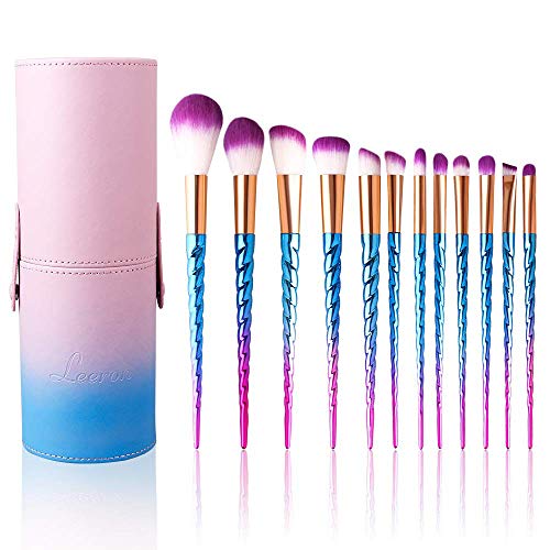 Pretty Swirled Unicorn Mermaid Make Up Brush Set | 12 Pieces 