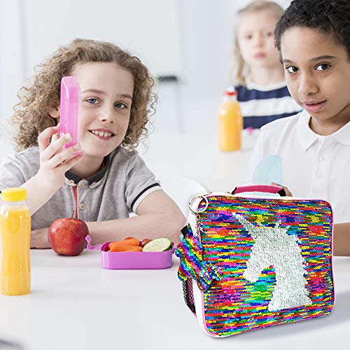 Sequined Unicorn Lunch Bag for Girls, For School, Picnics – All Things ...