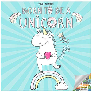 Born To Be A Unicorn Calendar 2021 | With Over 100 Calendar Stickers 