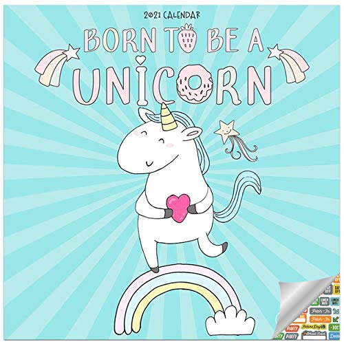 Born To Be A Unicorn Calendar 2021 | With Over 100 Calendar Stickers 