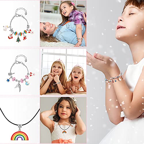 Unicorn Gifts for Girls Bracelet Making Kit - Arts Crafts for Kids, Girls Toys Age 6-12 Year Old Girl Gifts, Charm Jewellery for Children Christmas Gifts, Birthday Present Stocking Fillers for Teenage