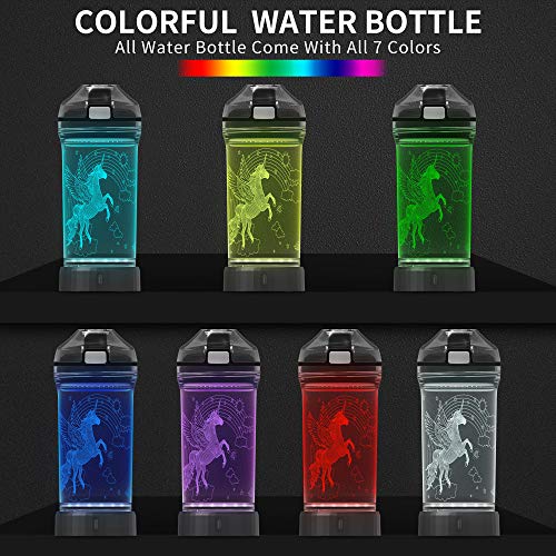 Colour Changing LED Light Up Unicorn Water Bottle 