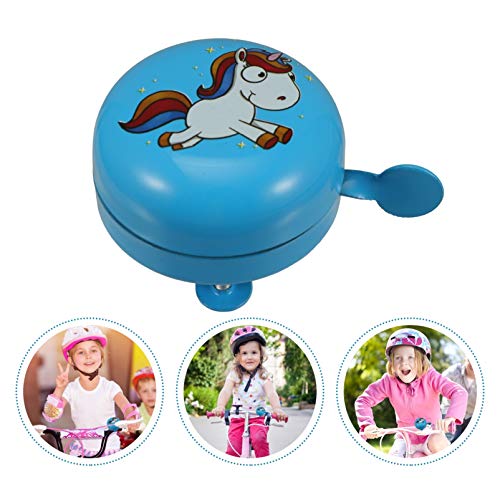 Gadpiparty Bike Bell for Kid Girls, Blue Bicycle Handlebar Bell, Unicorn Childrens Bike Accessory, Cycling Ring Horn