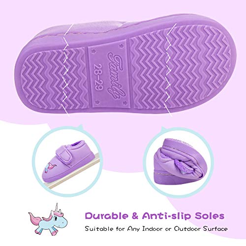 Girls Unicorn Slippers | Various Sizes | Purple