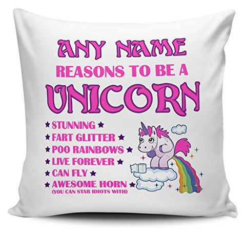 Personalised Reason To Be A Unicorn Cushion Cover