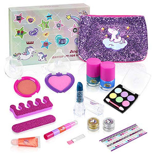 15pcs Kids Washable Unicorn Make Up Set, Kids Cosmetics Kit | Gift Idea 