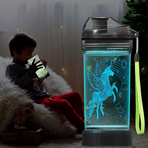 Kids Unicorn Light Up Water Bottle 