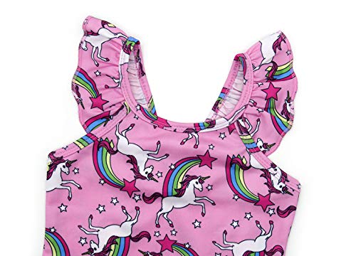 Jurebecia Girls Unicorn Swimsuit Rainbow Tankini Bathing Suit