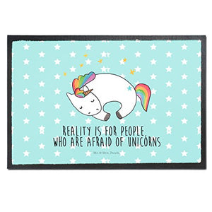 The Perfect Way To Enter Your Home - Fun Black Unicorn Doormat Unicorns Welcome 