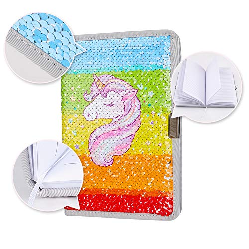 Sequined Unicorn Notebook For Girls 