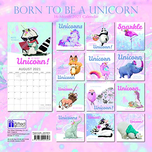 Cute Unicorn Quotes Wall Calendar 2021