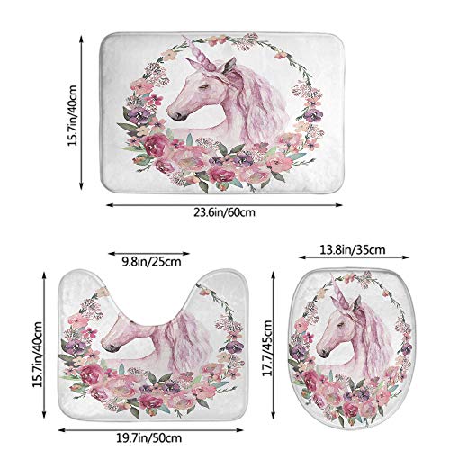 Sweet Unicorn Bathroom Set | Toilet Seat Cover | Pedestal Mat 