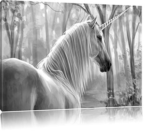 Unicorn In Forest |  Canvas Art Print | 80x60cm