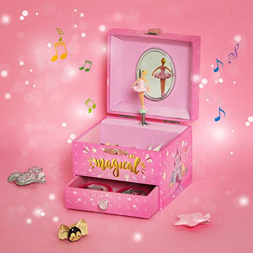 Pink Magical Unicorn Ballerina Jewellery Music Box