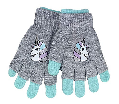 Girls Soft Magic Stretchy Unicorn Winter Gloves | Turquoise | Kids