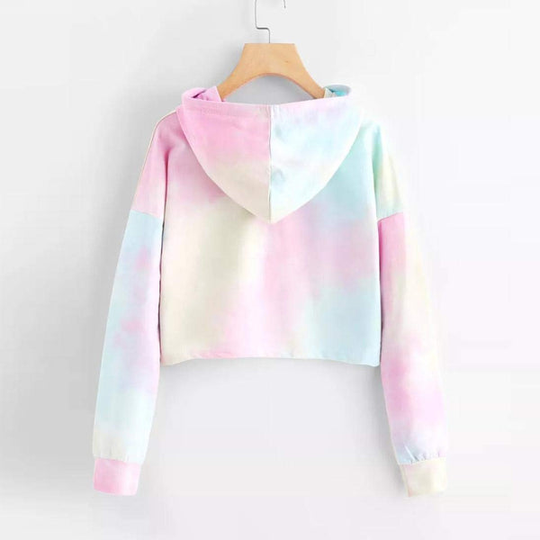 Unicorn Pastel Colours Low Cut Hoody For Women