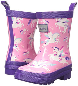 Stylish, trendy - Flying magical unicorn welly boots wellington boots, pink 
