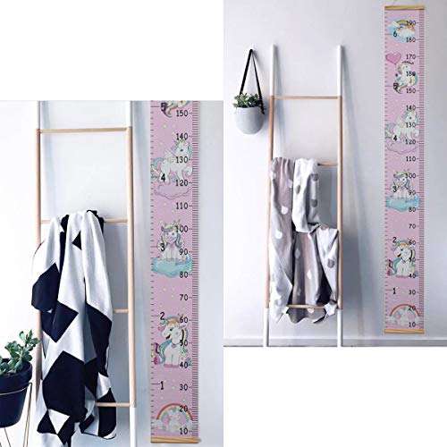 Unicorn Wall Height Chart Pink For Girls 